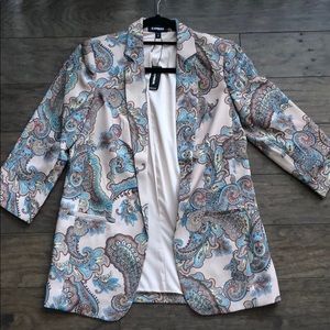 EXPRESS Paisley Notch Collar Boyfriend Blazer